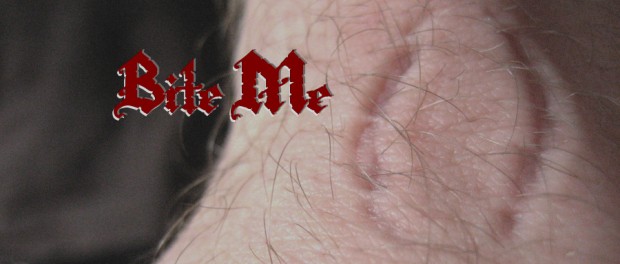 Bite Me a bite mark on a man's neck