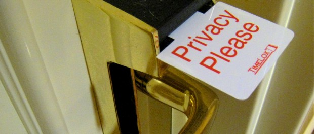 The Prevarication of Privacy privacy hotel door tag