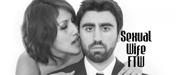 Sexual Wife FTW man in suit with woman breathing in ear